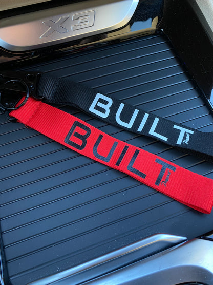 "Built" HD Keychains - Black or Red