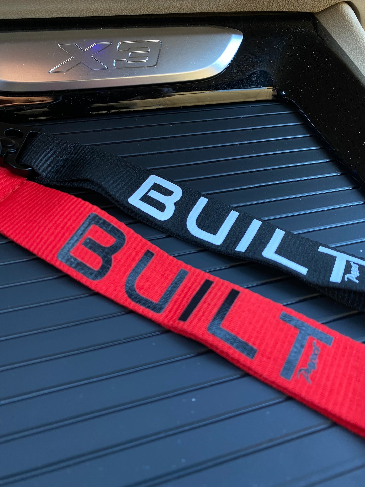 "Built" HD Keychains - Black or Red